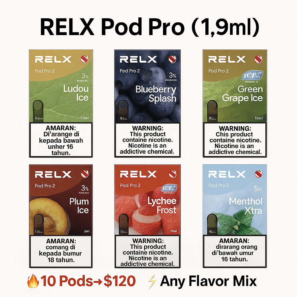 RELX Pod Pro 2 (1.9ml) 10 Pods → $120