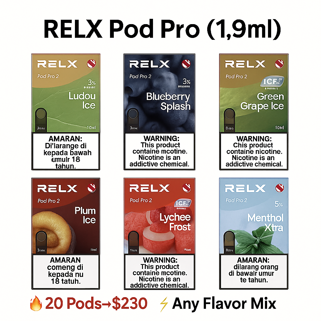 RELX Pod Pro 2 (1.9ml) 20 Pods → $230
