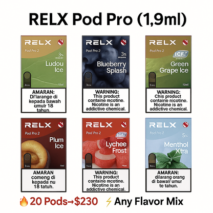 RELX Pod Pro 2 (1.9ml) 20 Pods → $230